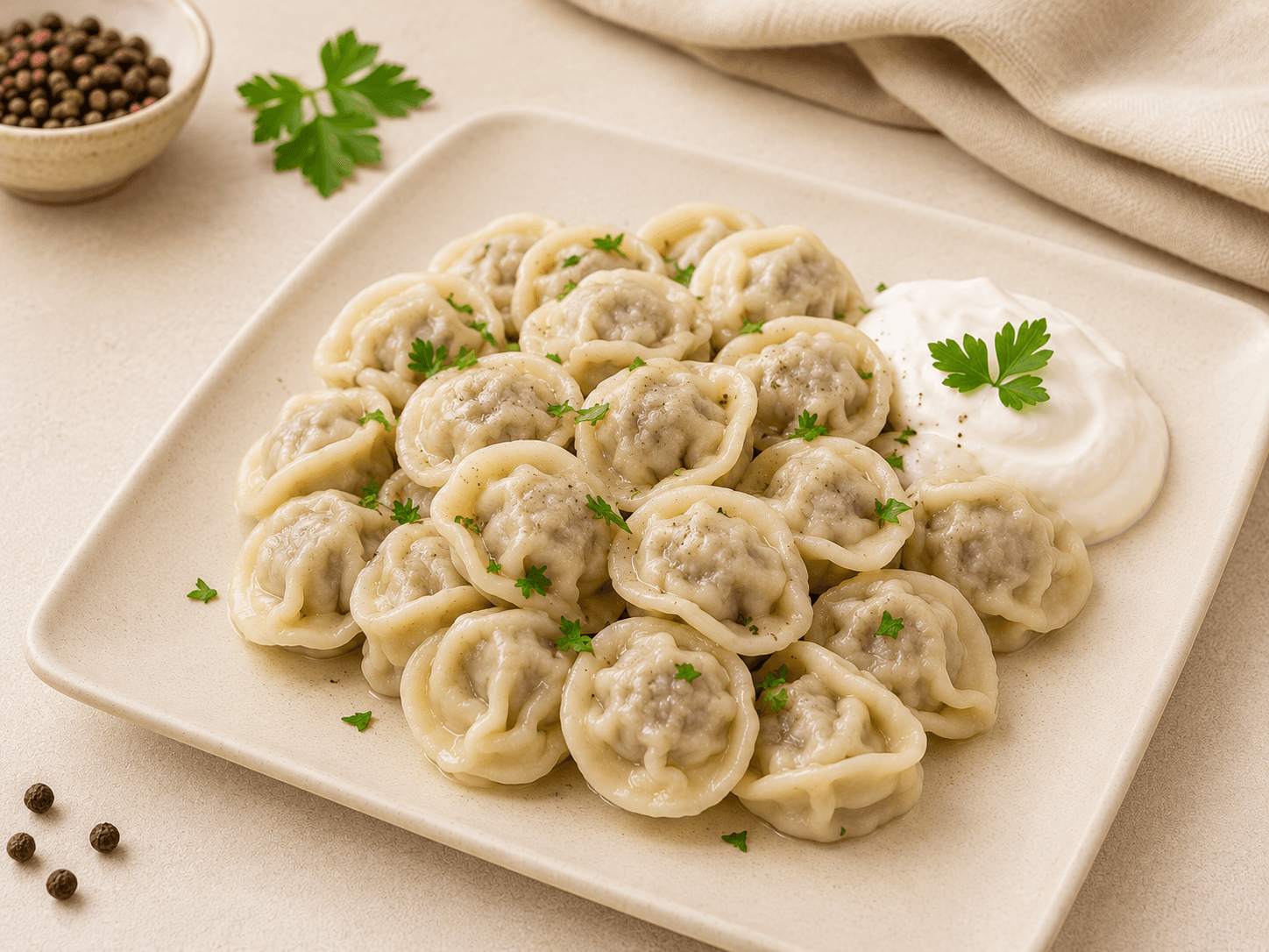Pelmeni maison préparés à la main